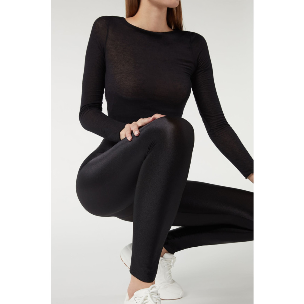 la & vetta Siyah Ekstra Yüksek Bel Toparlayıcı Parlak Disko Tayt 3XL Beden Tayt Fiyatı