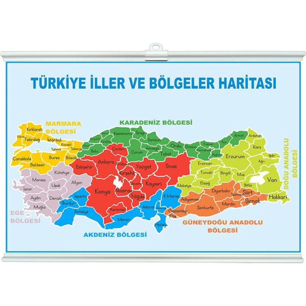 La Vie En Mode Türkiye Iller ve Bölgeler Haritası Çıtalı 70X100 Harita & Küre Fiyatı
