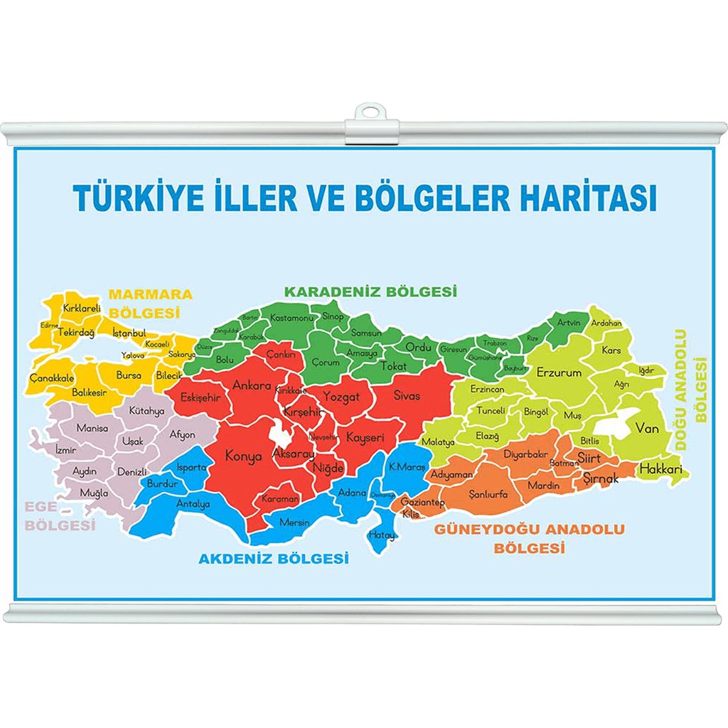 La Vie En Mode Türkiye Iller ve Bölgeler Haritası Çıtalı 70X100 Harita & Küre Fiyatı