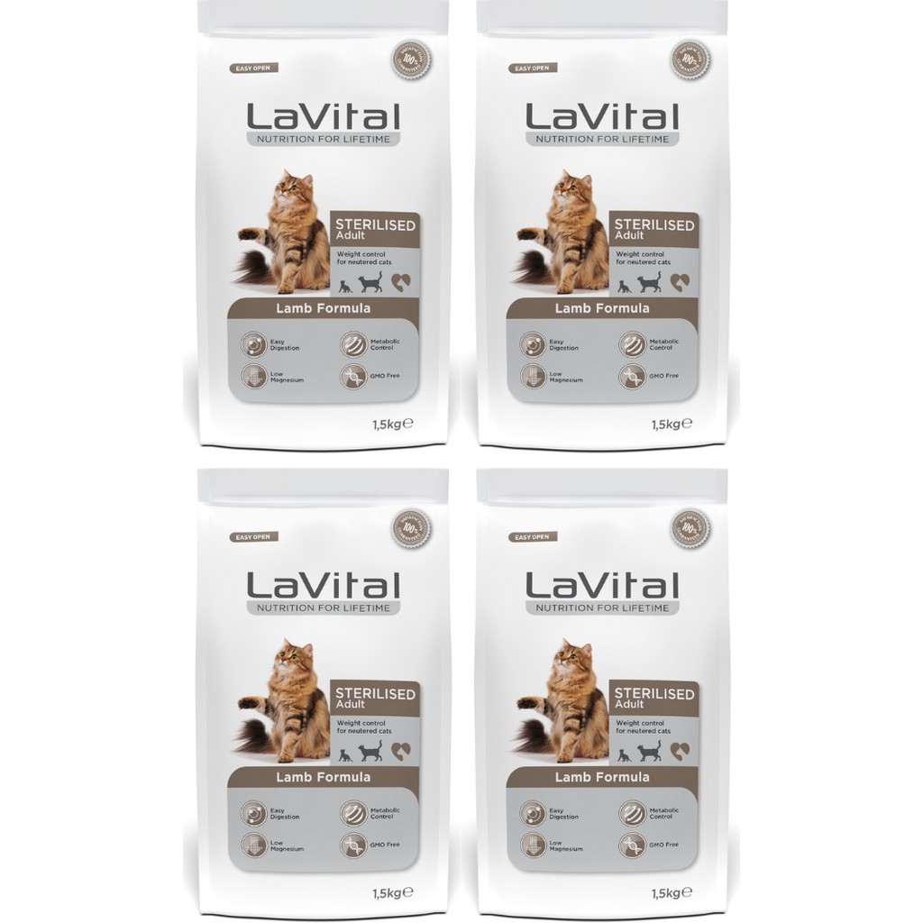 La Vital Kuzulu Premium Kısır Kedi Maması 1.5 kg 4'lü Paket Evcil Hayvan Ürünleri Fiyatı