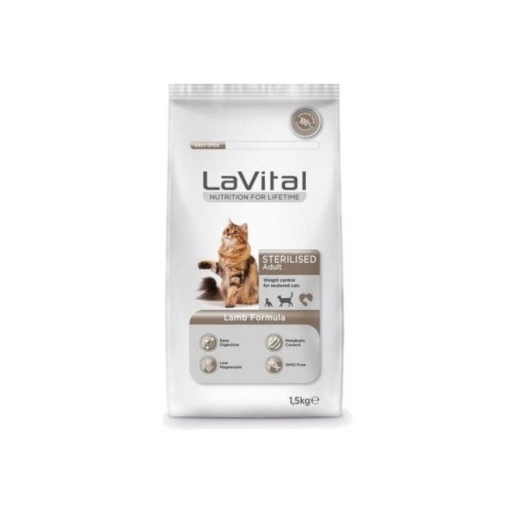 La Vital Lavital Sterilised Kuzu Etli Kısırlaştırılmış Kedi Maması 1,5 kg Evcil Hayvan Ürünleri Fiyatı