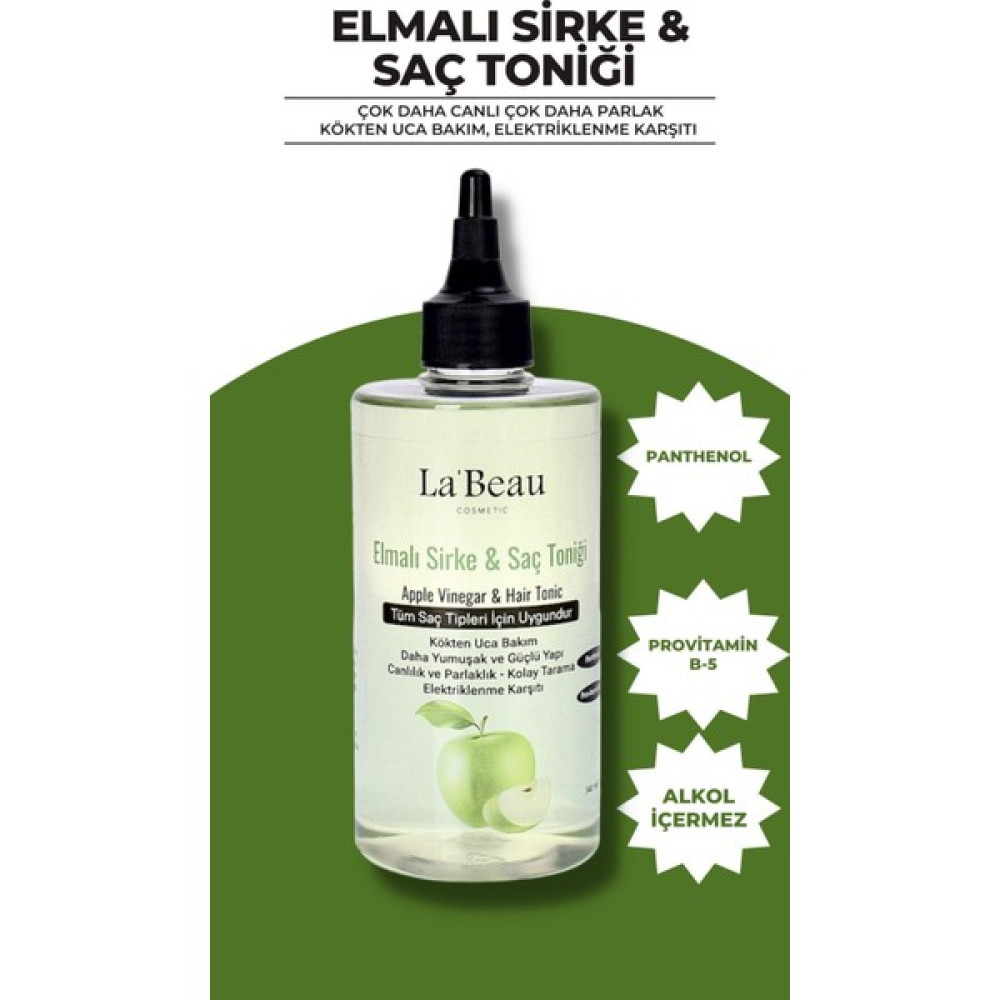 La'Beau Cosmetic Elmalı Sirke & Saç Toniği Kepek ve Kabuklanmaya Etkili Kolay Tarama Saç Bakım Maskeleri & Serumlar & Spreyler Fiyatı