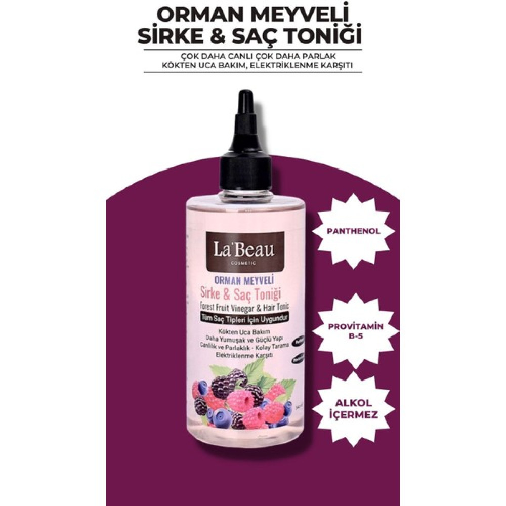La'Beau Cosmetic Orman Meyveli Sirke & Saç Toniği Kepek ve Kabuklanmaya Etkili Kolay Tarama Saç Bakım Maskeleri & Serumlar & Spreyler Fiyatı