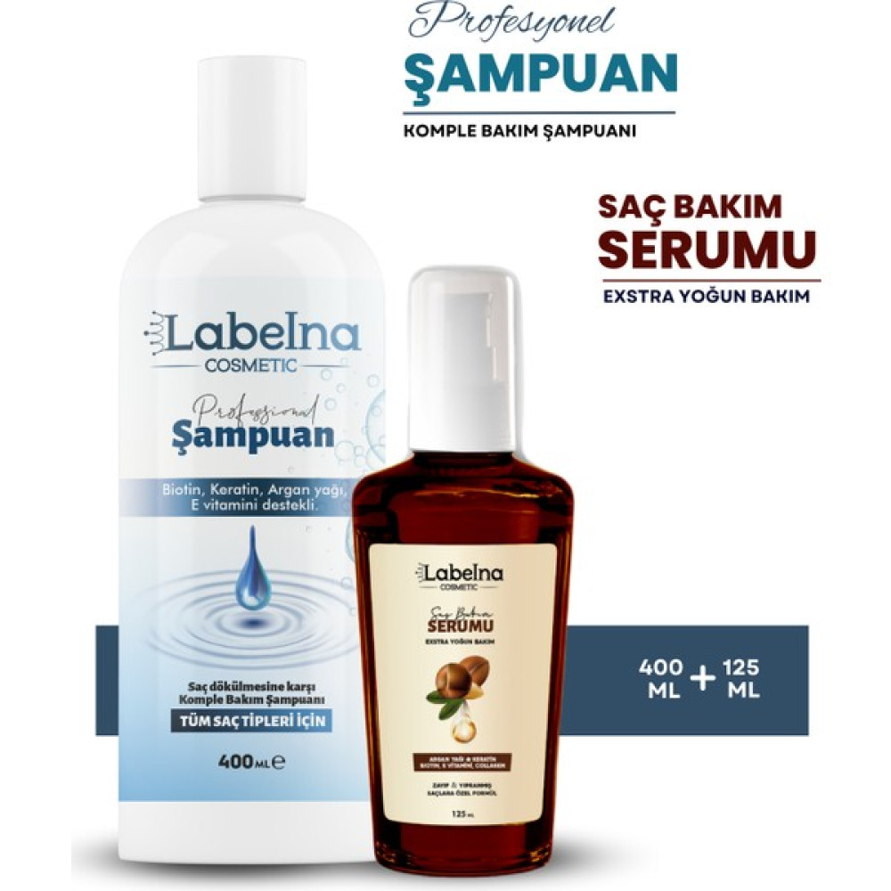 Labelna Cosmetic Keratin/Biotin/Collagen/Argan Yağlı Saç Şampuanı 400 Ml Ve Saç Serumu 125 Ml Şampuan ve Saç Kremi Fiyatı