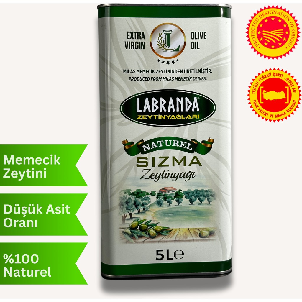 Labranda Natürel Sızma Zeytinyağı - Extra Virgin - Teneke - 5 lt Diğer Fiyatı