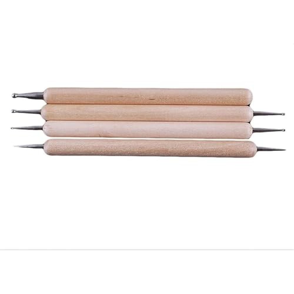 Labriciyon 4 Pcs Embossing Stylus Set with Different Size Double End Tracing Dotting Tool Stylus for Carbon Transfer Paper Painting, Pottery Clay Craft, Embossing Art Deft