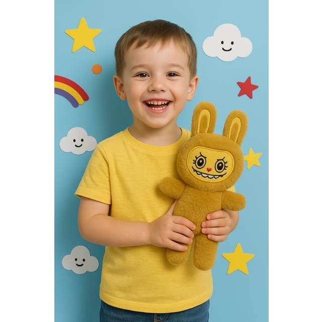 Labubu Peluş Bebek Dekoratif Oyuncak, Uyku Arkadaşı Labubu Oyuncak - sarı Anne Bebek Oyuncak Fiyatı