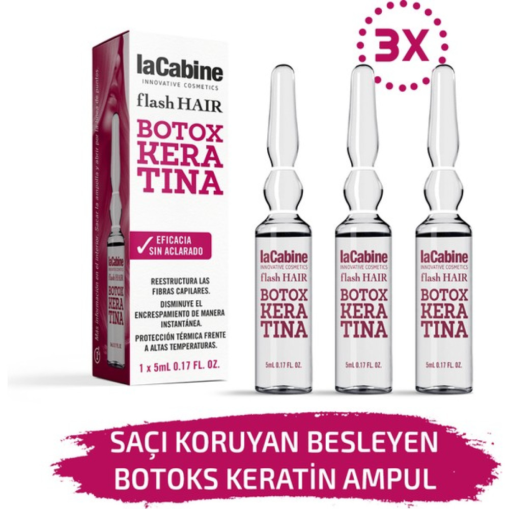 Lacabine 3'lü Botoks Keratin Ampul Kırılma Karşıtı Saçı Koruyucu Onarıcı Dermaroller Dermapen Saç Serumu Saç Bakım Maskeleri & Serumlar & Spreyler Fiyatı