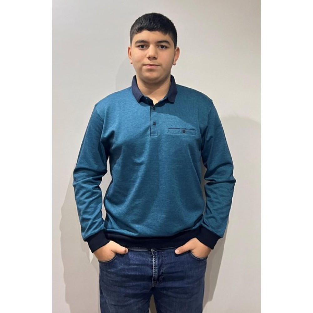 Lacaton Polo Yaka Flota Cepli Uzun Kol Erkek Sweatshirt Fiyatı