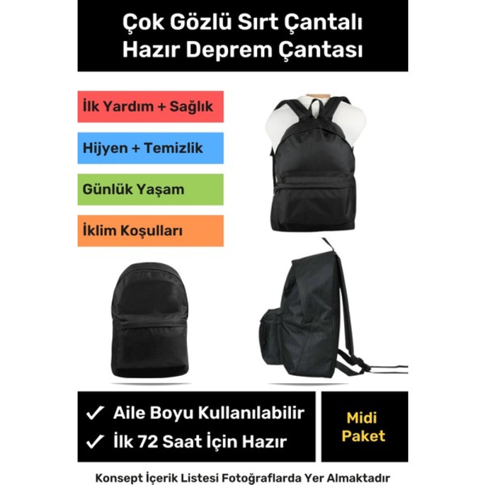 Lacheln Midi Paket Tam Kapsamlı Hazır Deprem Çantası Için Ilk Yardım Seti Afad Akut 3 4 5 Kişilik Çanta Acil Durum Yaşam Kiti Medikal Ürünler Fiyatı