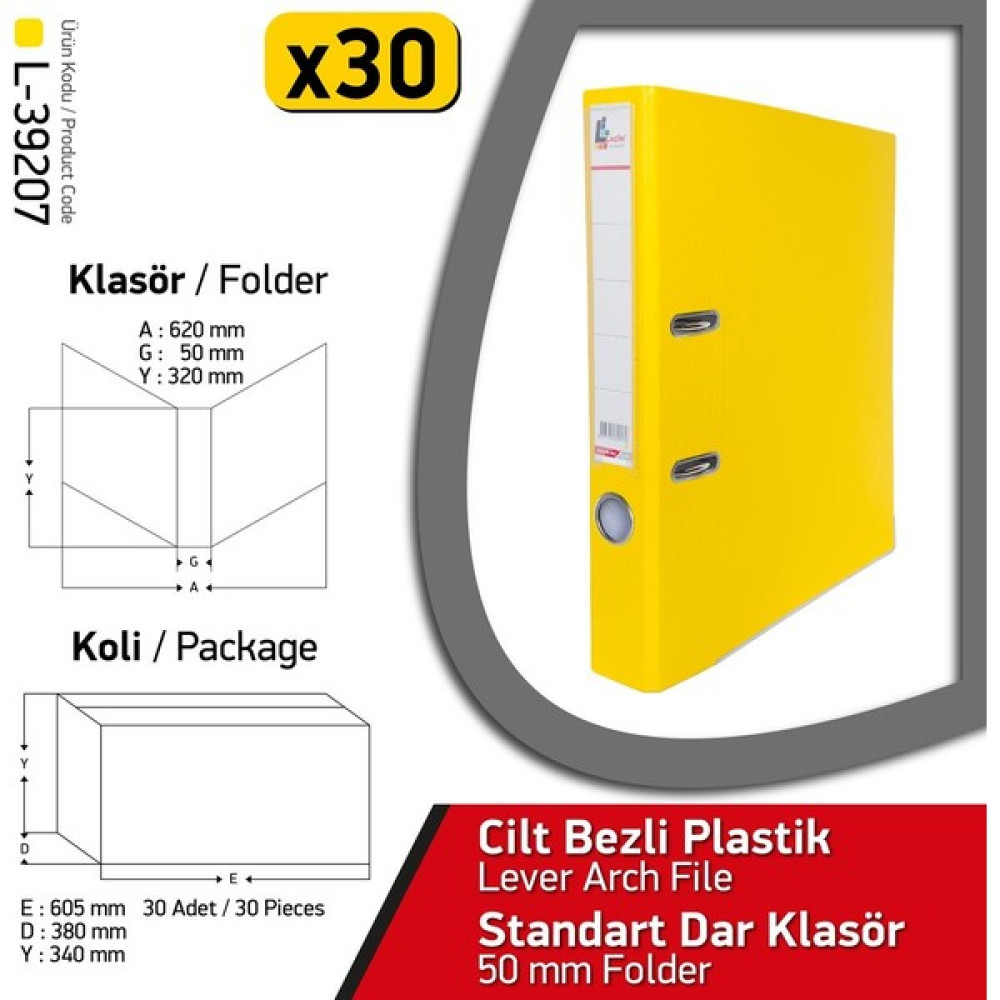 Laçin Klasör Sarı Dar 30 Adet 1 Koli Oto Boyaları Fiyatı