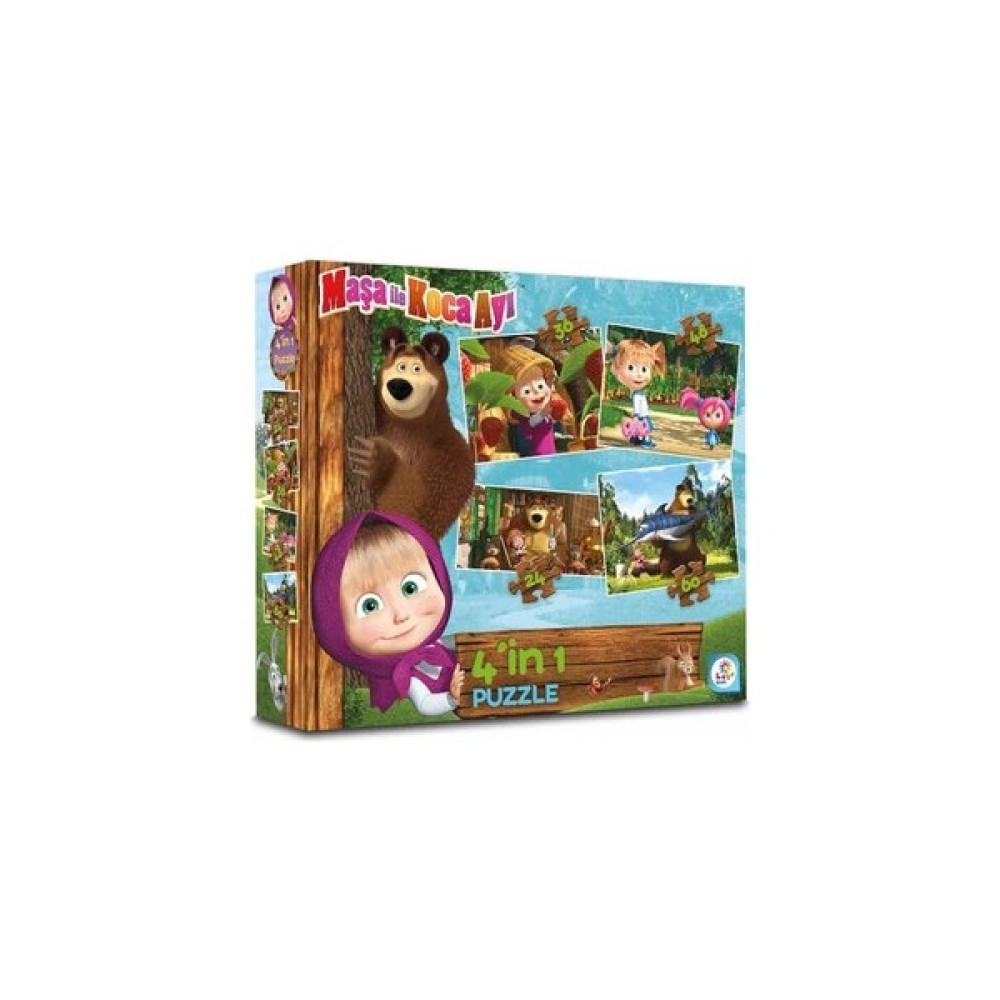Laço Kids Maşa ile Koca Ayı 4'lü Puzzle/yapboz (24+36+48+60 Parça ) Eğitici Oyuncak Fiyatı