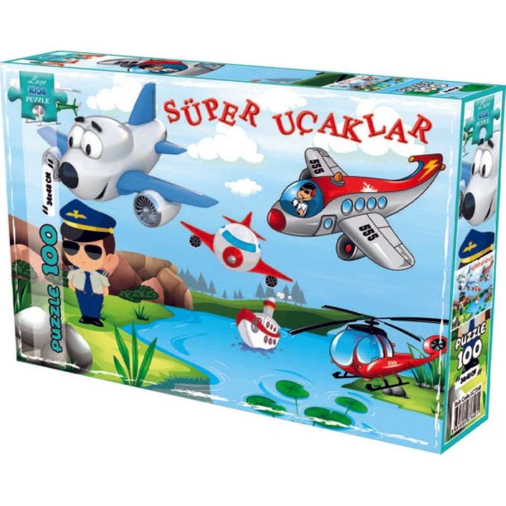 Laço Kids Süper Uçaklar 100 Parça Kutu Puzzle Eğitici Oyuncak Fiyatı