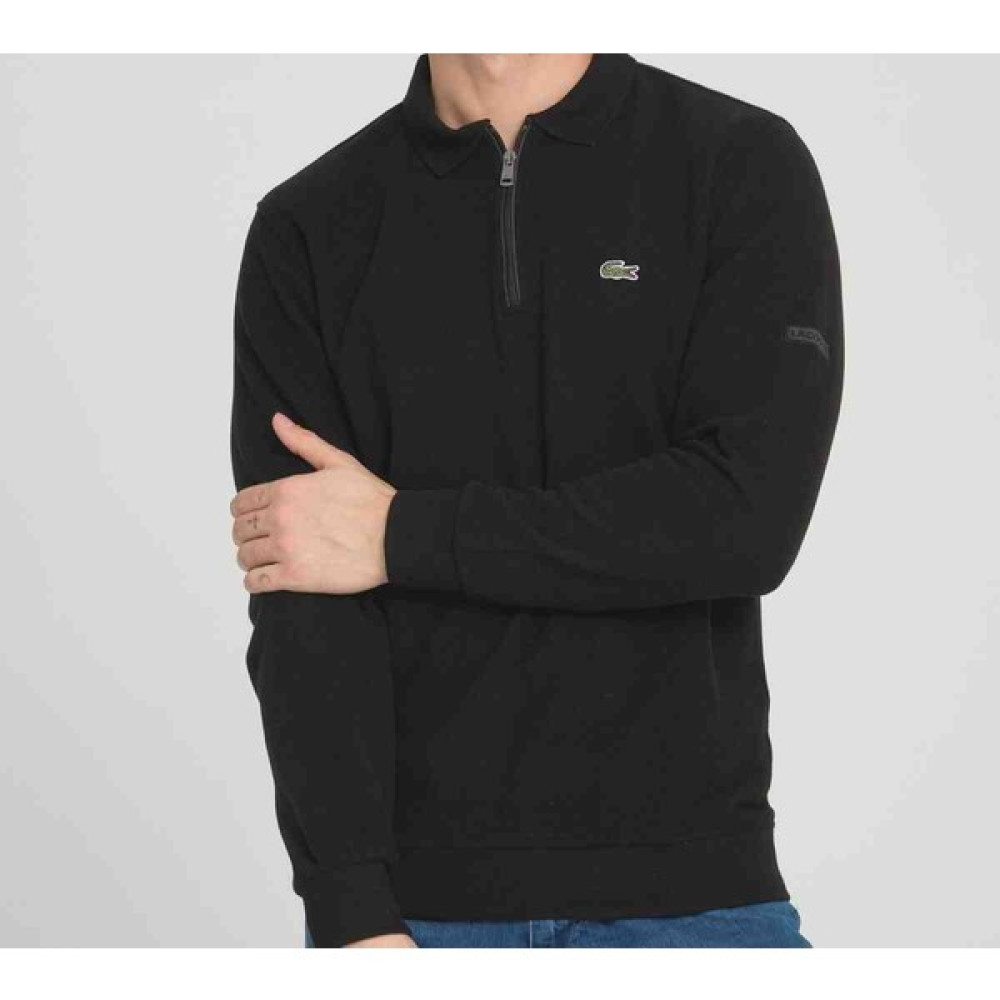 Lacoste Basıc Siyah Regular Fit Yarım Fermuar Polo Kazak Erkek Kazak & Süveter & Triko Fiyatı