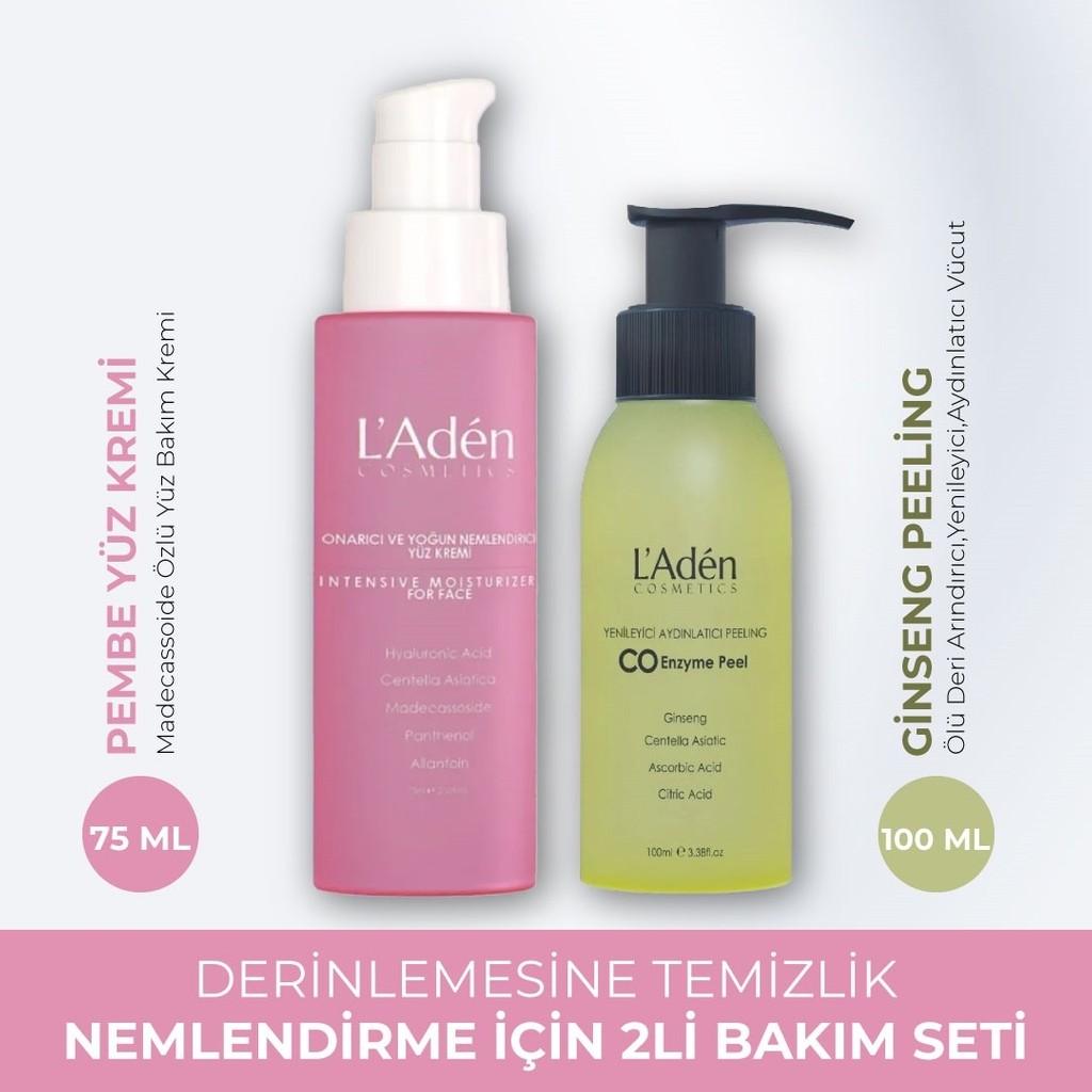 L'aden Cosmetics Derinlemesine Temizlik Nemlendirme İçin 2 Li Bakım Seti Diğer Fiyatı