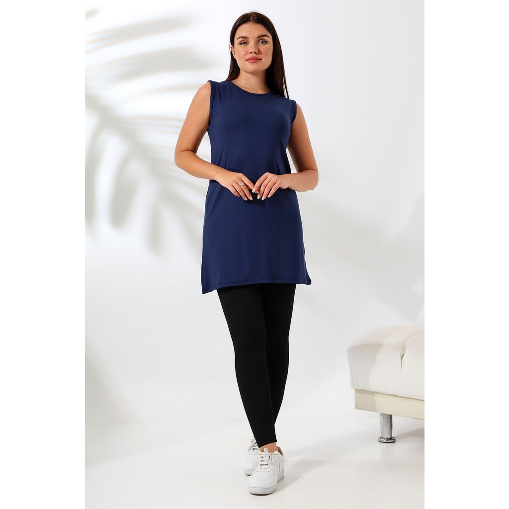 Ladies Kolsuz Uzun Tunik 20390 Lacivert Tunik Fiyatı