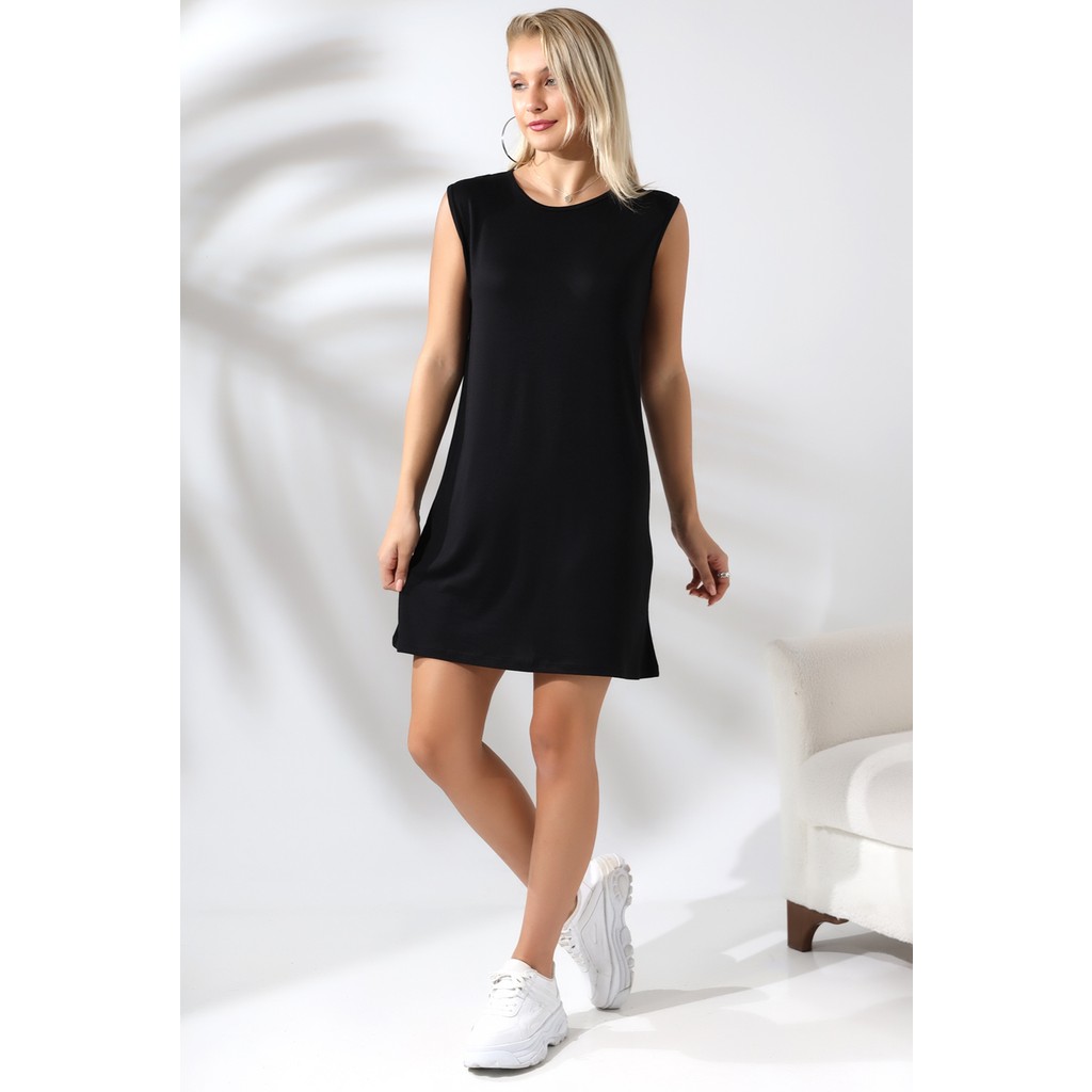 Ladies Kolsuz Uzun Tunik 20390 Siyah Tunik Fiyatı