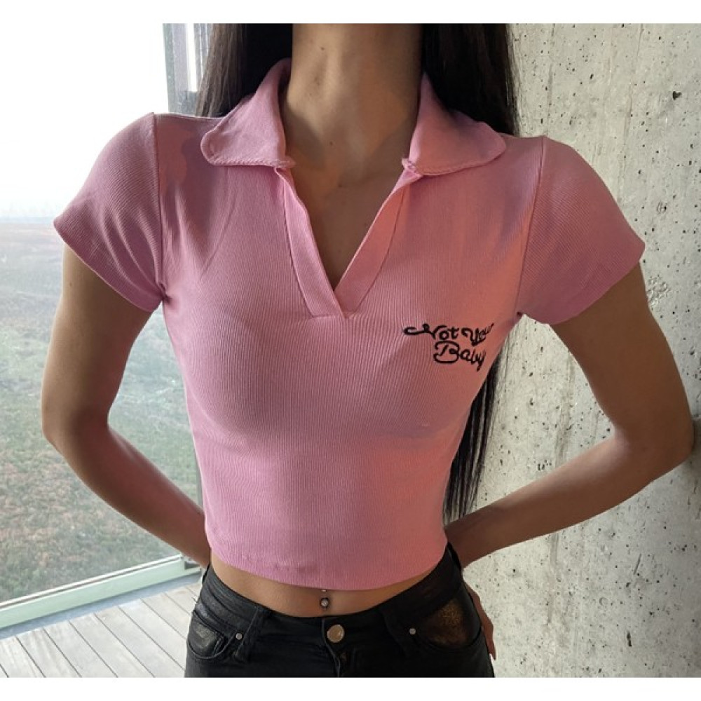 Ladiesuniq Not Your Baby Pembe Crop Bayan T-shirt Fiyatı