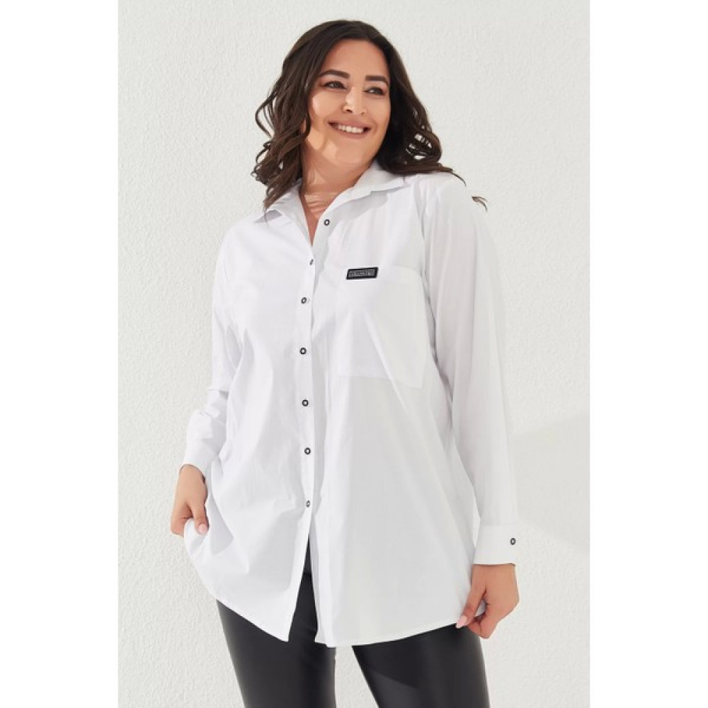 Lady Majestic Büyük Beden %100 Pamuklu Likralı Gömlek Kadın Gömlek Fiyatı