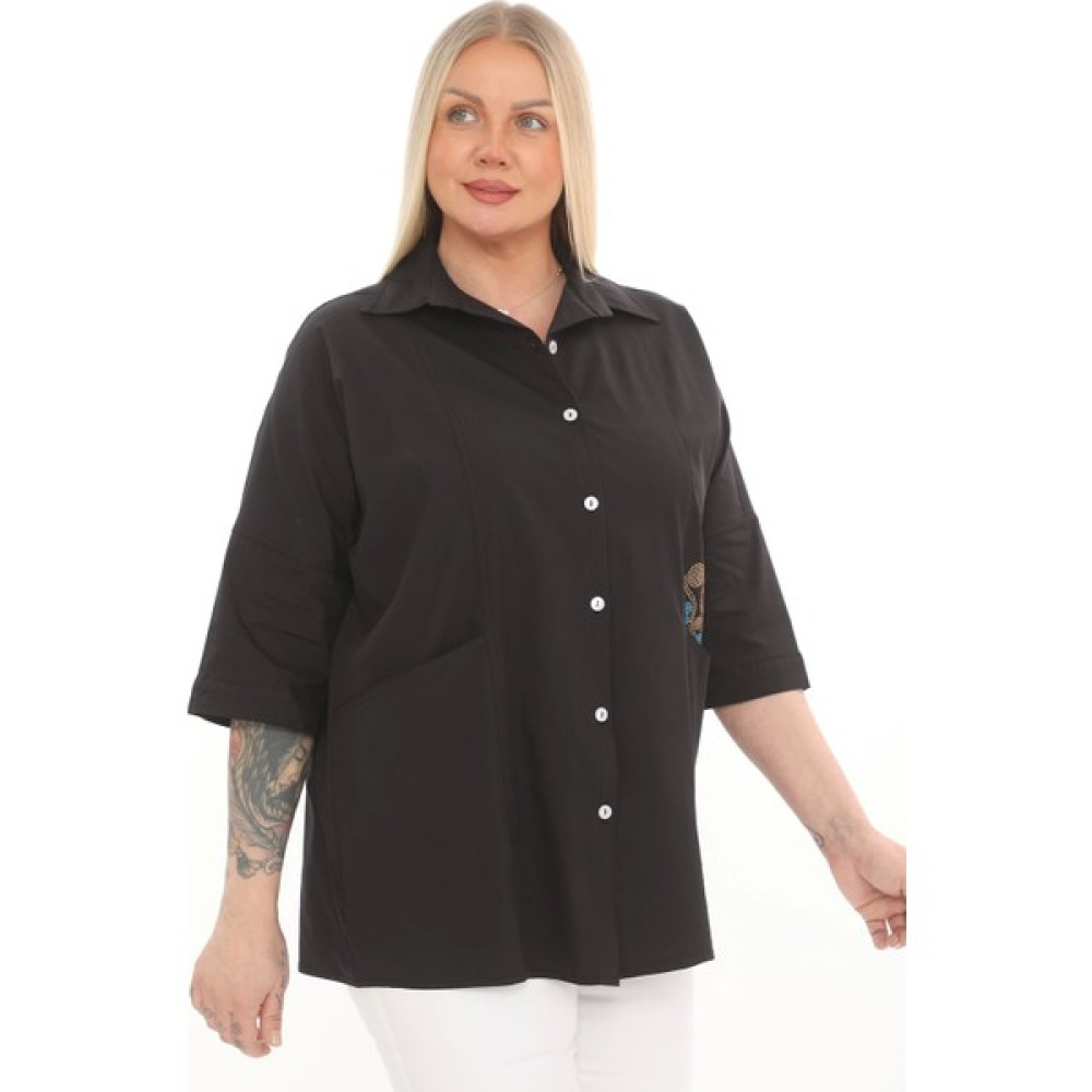 Lady Majestic Büyük Beden Cepli Cotton Gömlek Kadın Gömlek Fiyatı