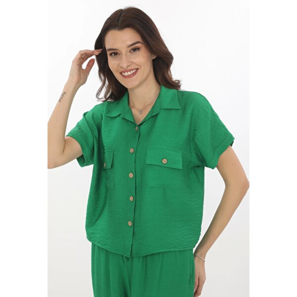 Lady Majestic Viscon Crop Iki Cepli Kısa Kollu Gömlek Kadın Gömlek Fiyatı
