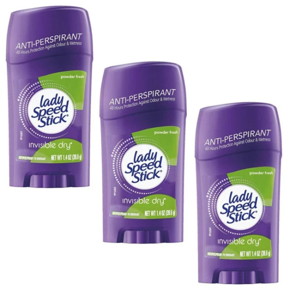 Lady Speed Stick Antiperspirant Deodorant Invisible Dry Powder Fresh 2.30 Oz (Pack Of 3) 65Gr Deodorantlar Fiyatı