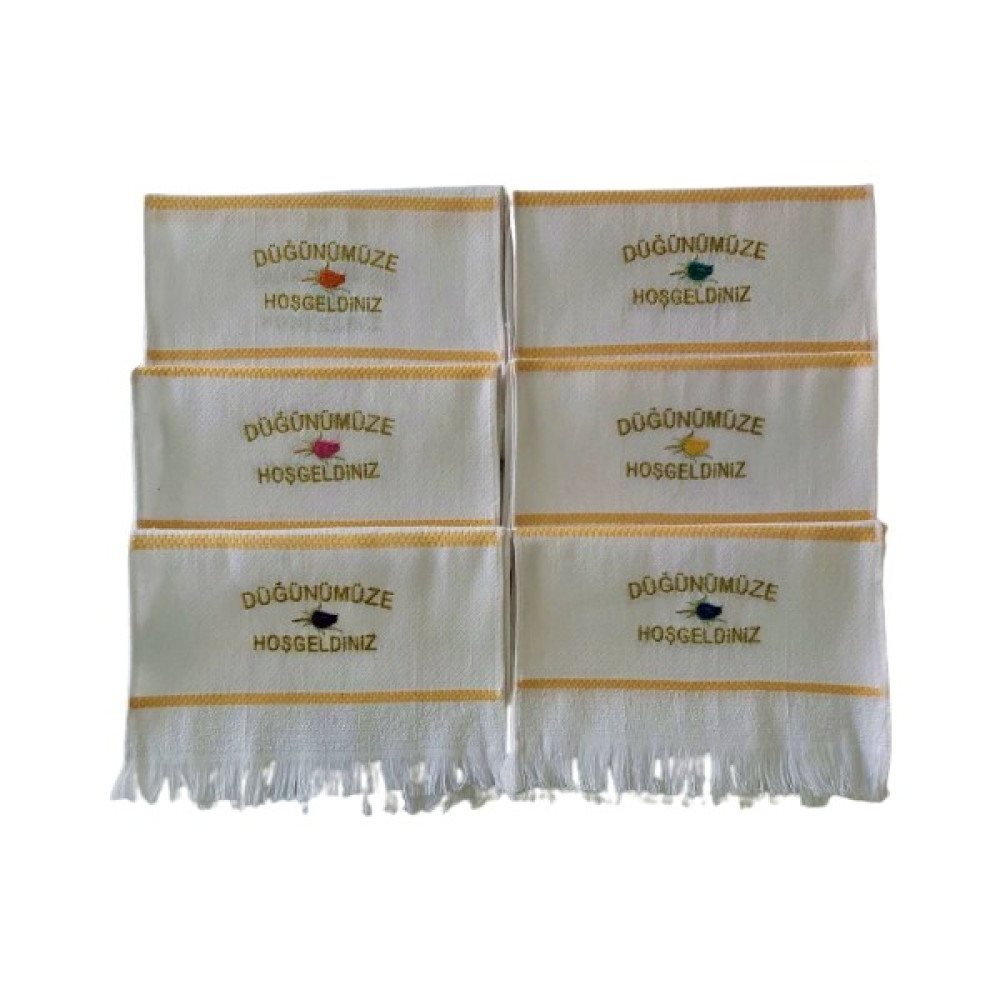 Ladya Home Düğün Havlusu Araba Bağlama Havlusu 6'lı Paket - Beyaz - 40 x 80 cm El / Yüz Havlusu Fiyatı