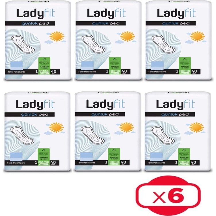 Ladyfit Günlük Ped Normal 40'lı x 6 Paket 240 Adet - 40'lıx6 Paket (240 Adet) Diğer Fiyatı