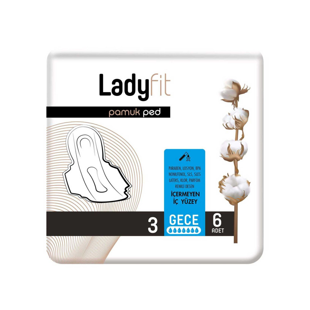 Ladyfit Hijyenik Ped Pamuk Gece 6'lı Hijyenik Pedler ve Tamponlar Fiyatı