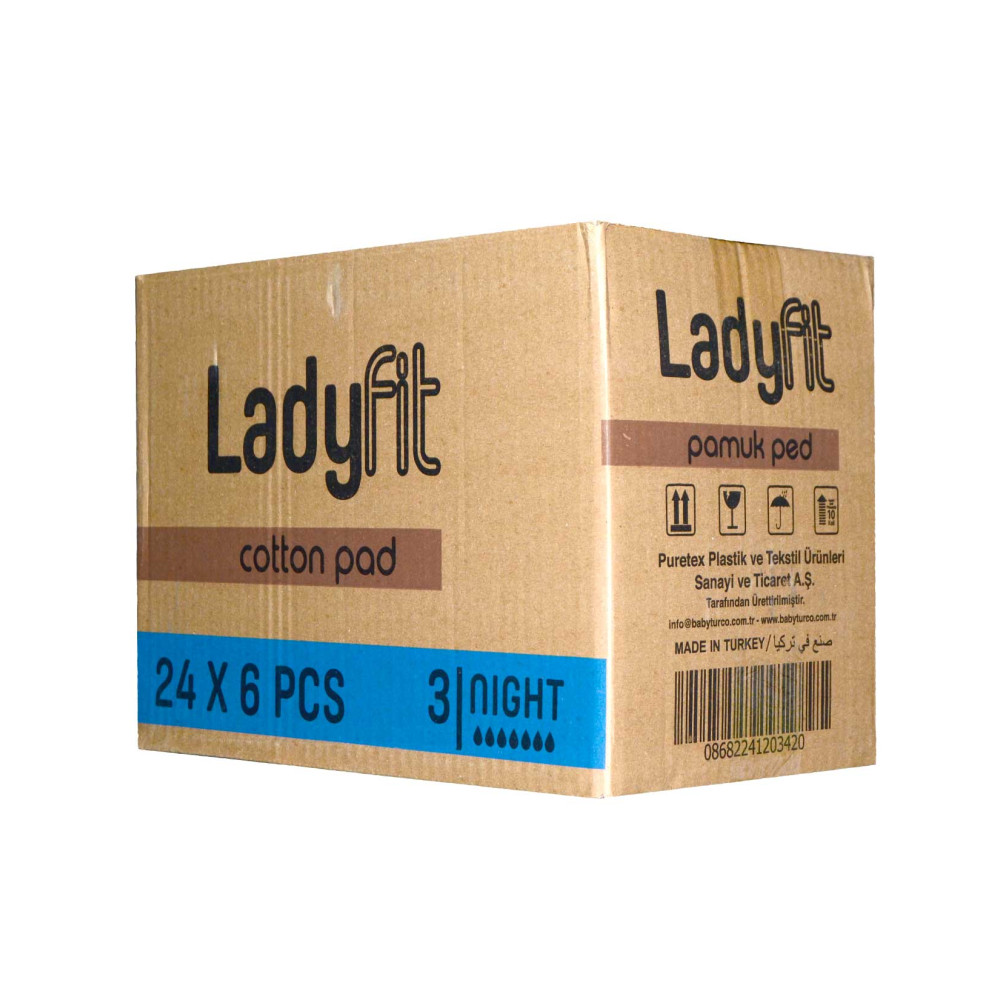 Ladyfit Hijyenik Ped Pamuk Gece 6'lı