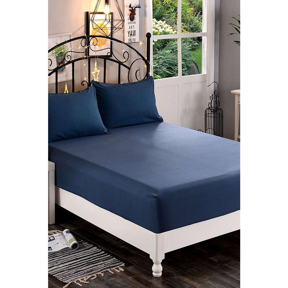 LADYNİL 100x200 Tek Kişilik Lastikli Penye Çarşaf %100 Pamuk Lacivert 100 x 200 Beden Çarşaf Fiyatı
