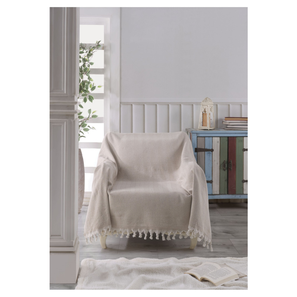 LADYNİL NATURAL BERJER KOLTUK ÖRTÜSÜ TEKLİ KOLTUK BEJ 160x160 Koltuk & Kanepe Örtüsü Fiyatı