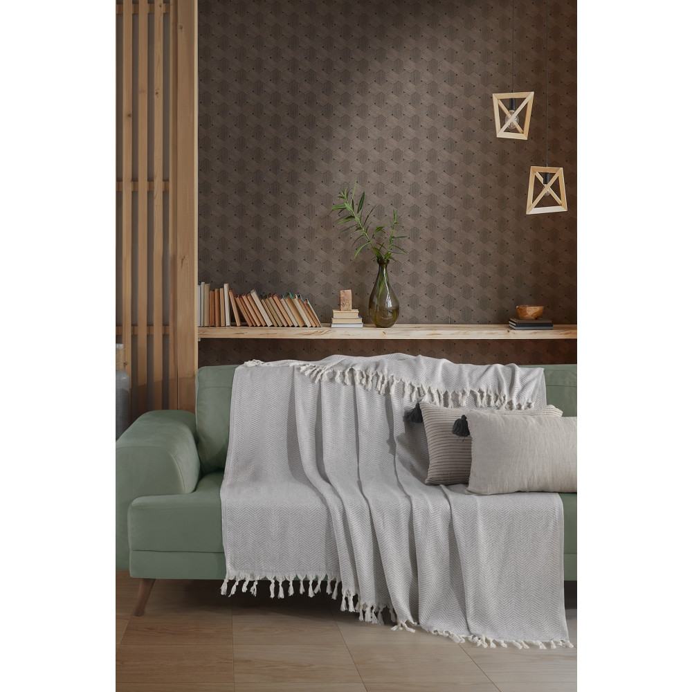 LADYNİL Natural Gri Koltuk Örtüsü | Koltuk Şalı 180x210 Pamuk Koltuk & Kanepe Örtüsü Fiyatı