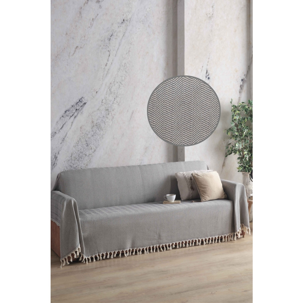LADYNİL Naturel Koltuk Örtüsü Kolları Kaplayan Antrasit 180x300 Koltuk & Kanepe Örtüsü Fiyatı