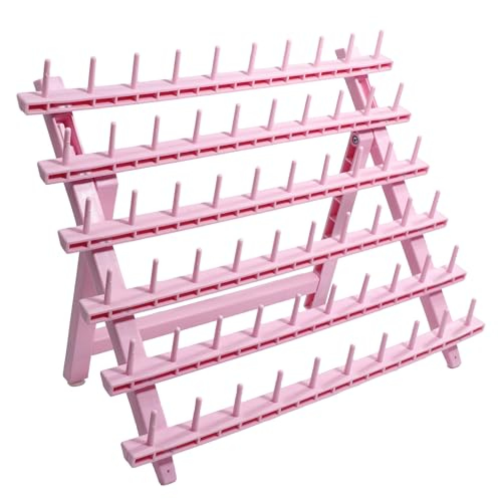 Laflare Braid Rack 60 Spools, PP Braiding Hair Stand, Thread Rack, Sewing Organizer, Quilting, Embroidery - Versatile Extension Holder (Pink)