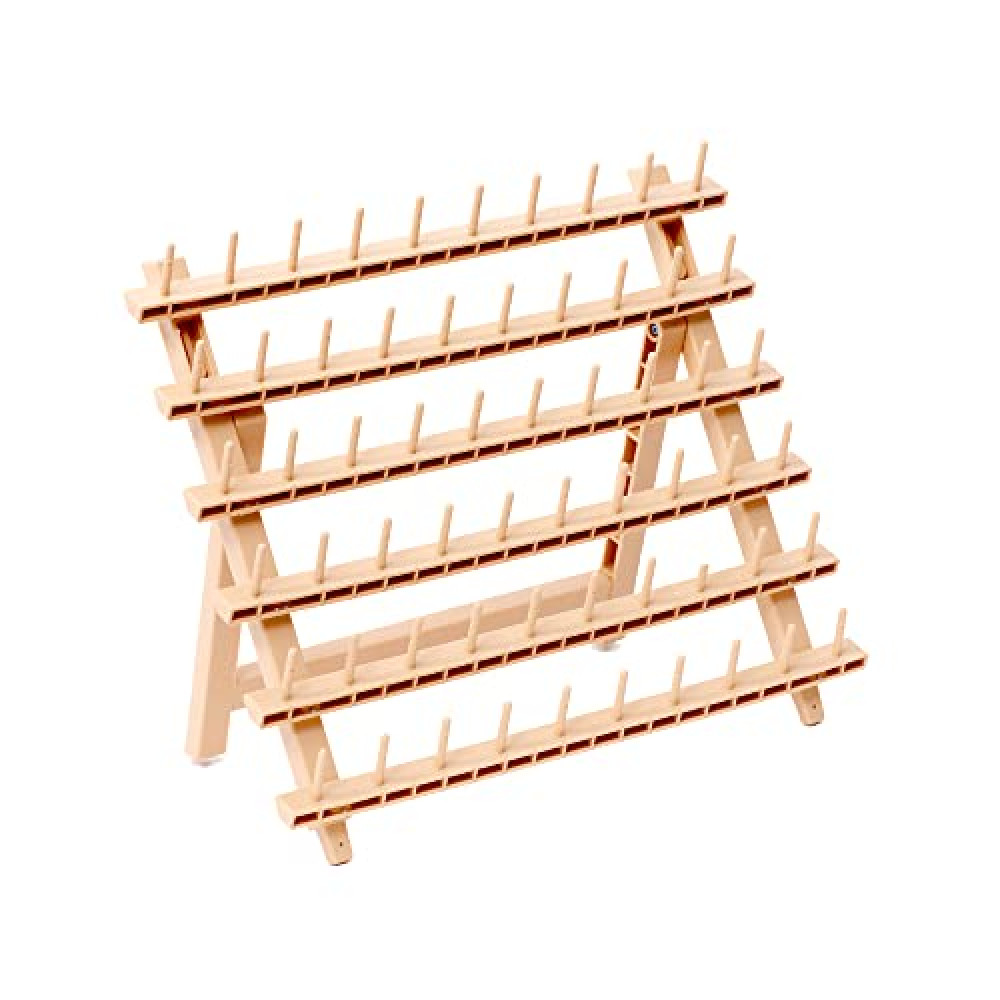 Laflare Braid Rack 60 Spools, PP Braiding Hair Stand, Thread Rack, Sewing Organizer, Quilting, Embroidery - Versatile Extension Holder (Wood)