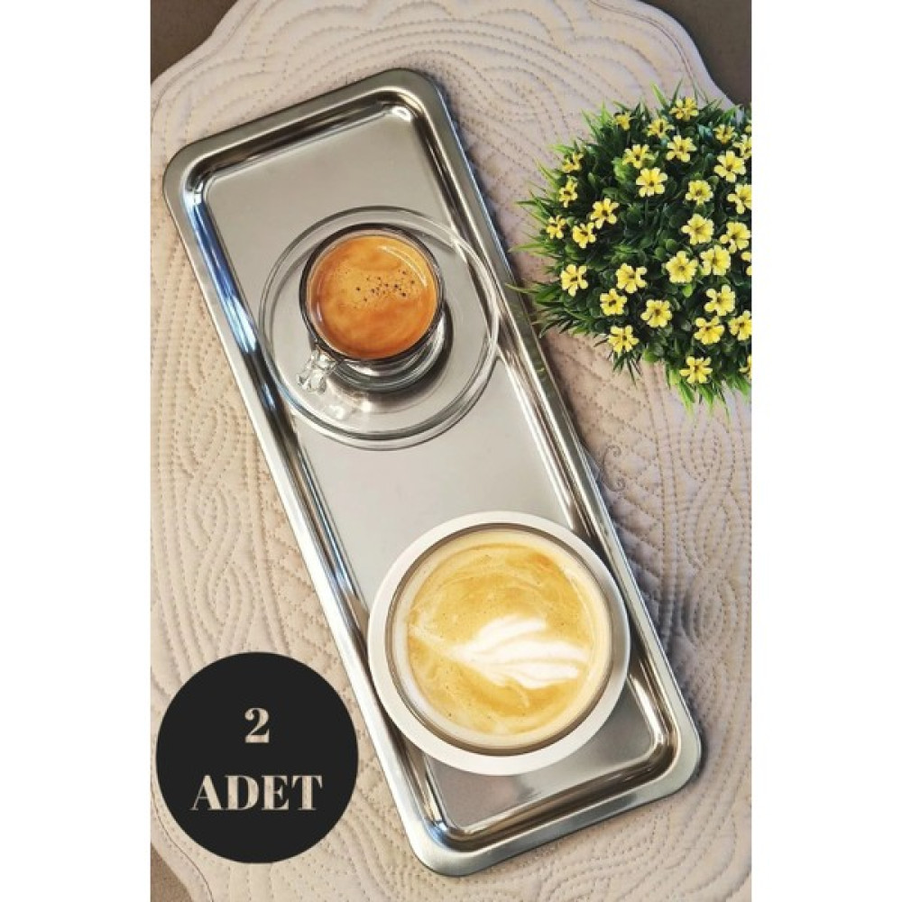 Lagabya 2 Adet Paslanmaz Çelik Dikdörtgen Sunum Tepsisi I Çay Kahve Servis Sunum Tepsisi 33X13CM Servis Tepsisi Fiyatı