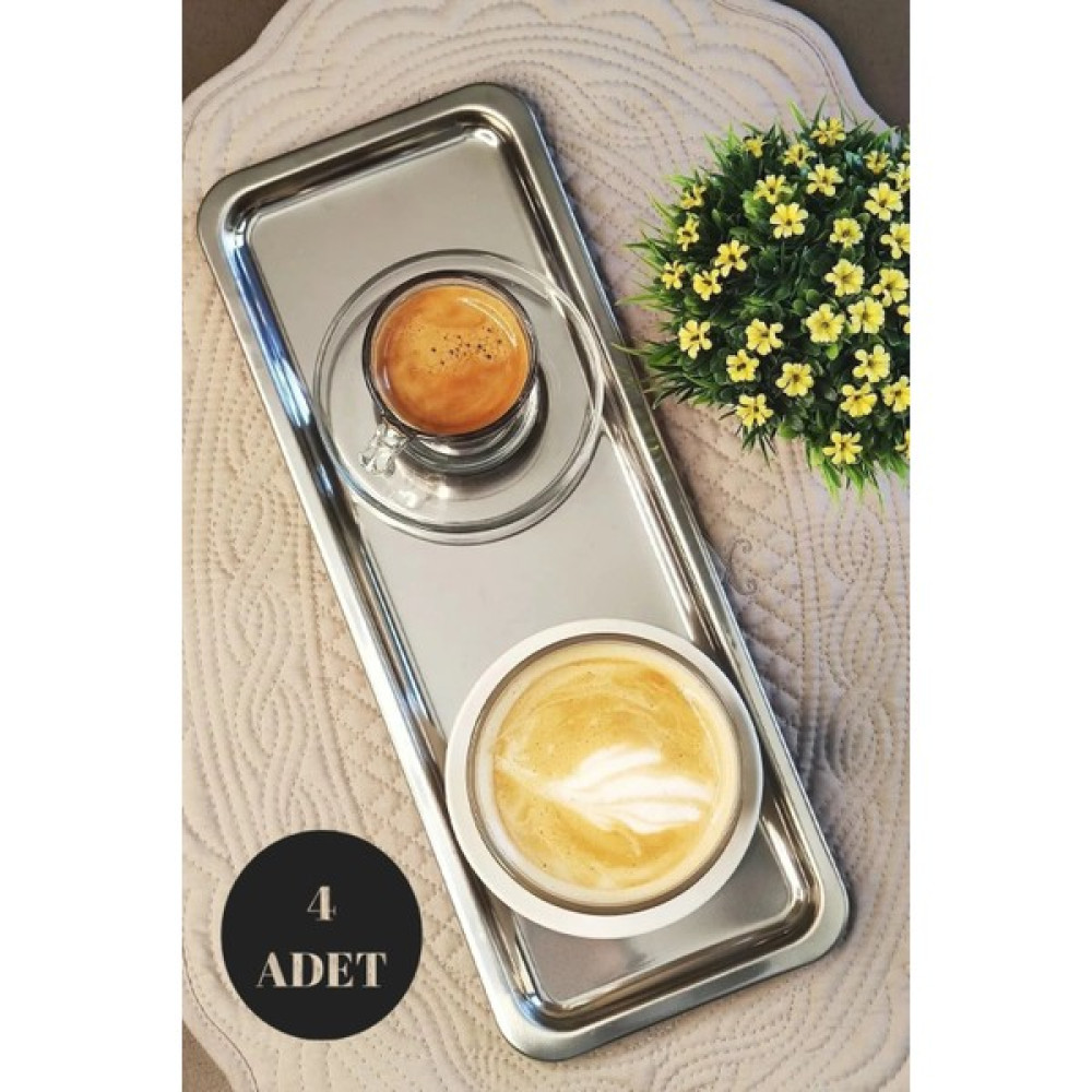 Lagabya 4 Adet Paslanmaz Çelik Dikdörtgen Sunum Tepsisi I Çay Kahve Servis Sunum Tepsisi 33X13 CM Servis Tepsisi Fiyatı