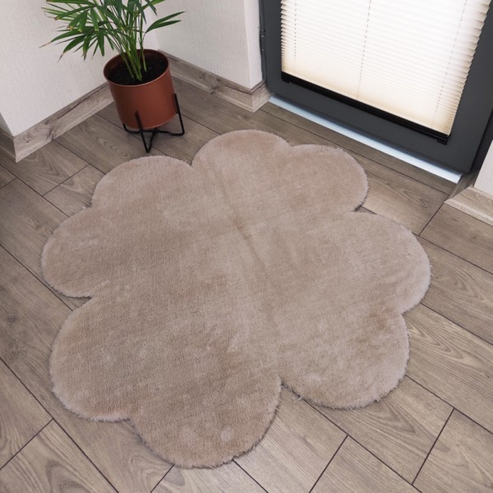 Lagom Life Vizon Yonca Peluş Halı Dekoratif Oda Halısı Kaymaz Taban Pofuduk - 80 x 80 cm Salon Halısı Fiyatı