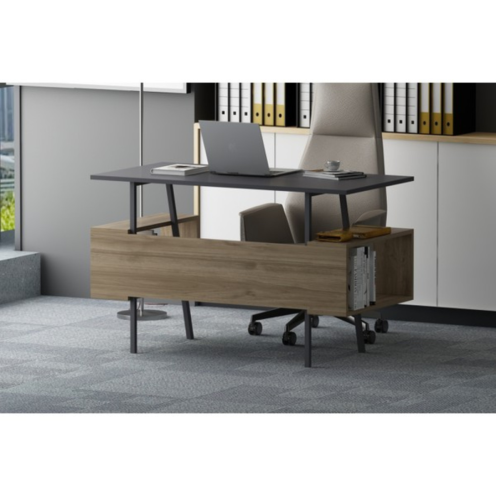 Lagomood Ironi Çalışma Masası Antrasit Ceviz - Y: 74 cm D: 60 cm G: 120 cm - Gri Çalışma Masası Fiyatı