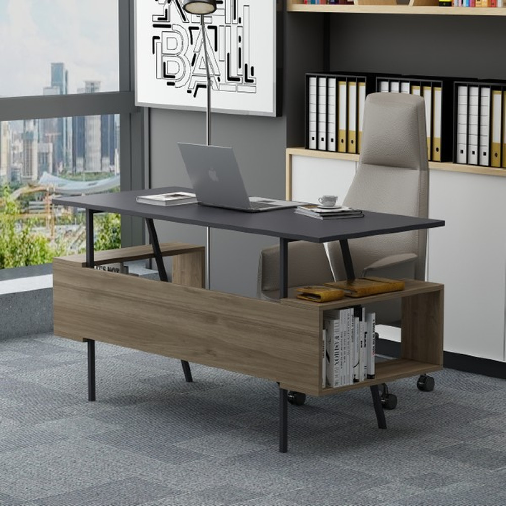 Lagomood Irony Maxi Ofis Masası Antrasit Ceviz - Antrasit - Ceviz Ofis Çalışma Masası Fiyatı