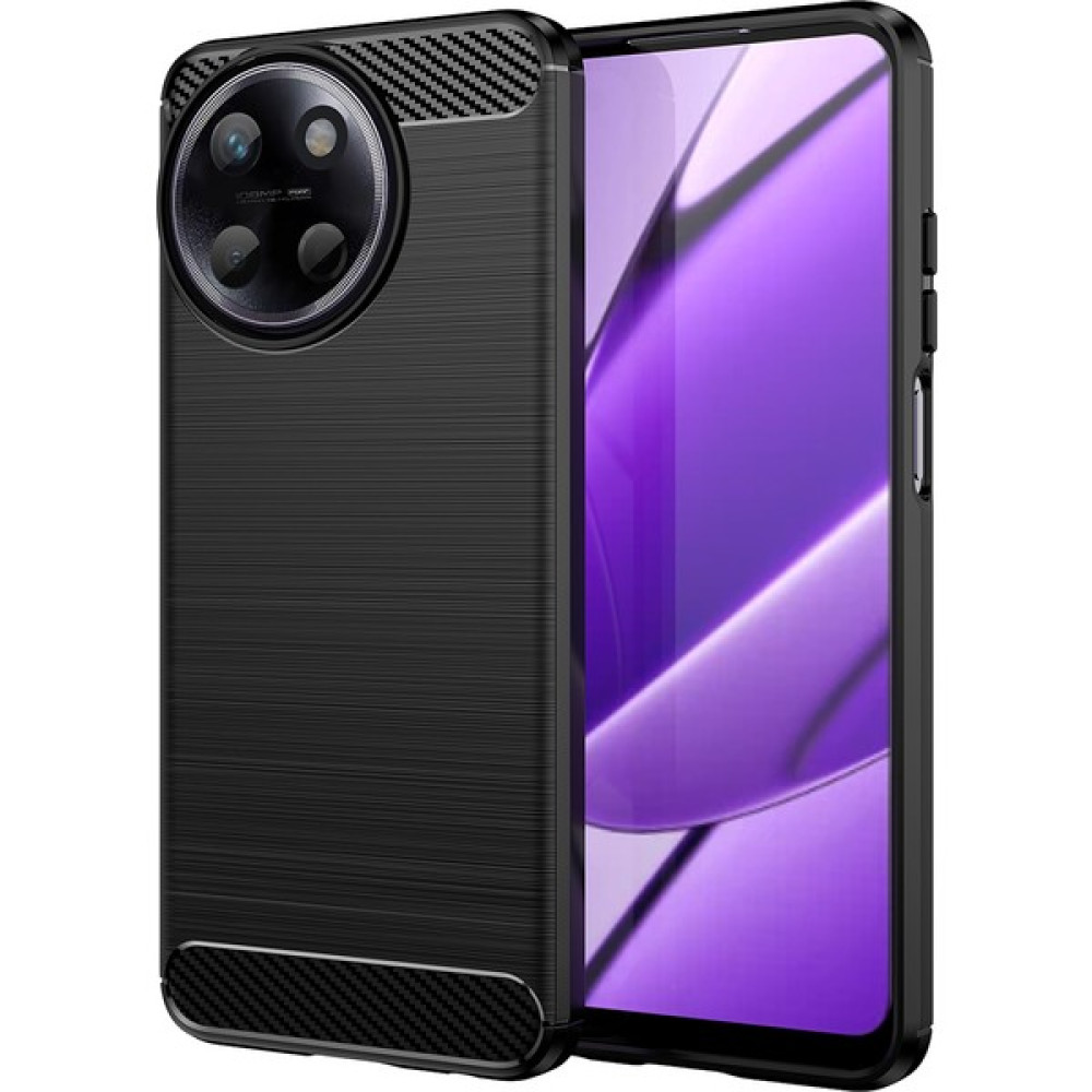 Laimtop Realme 11 4g Için Yumuşak Karbon Fiber Fırçalanmış Tpu Telefon Kılıfı (Yurt Dışından) - Siyah Cep Telefonu Kılıfı Fiyatı