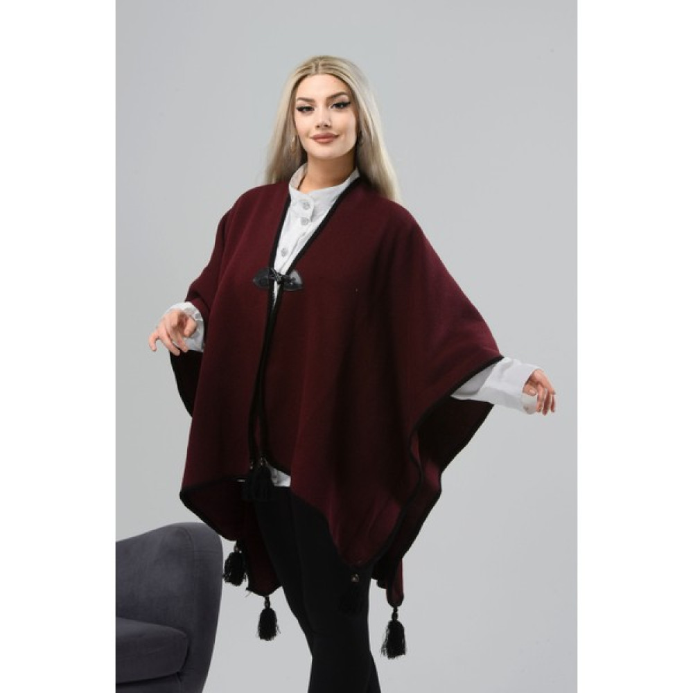 Lala Tekstil Kadın Panço Pike Örgü - Anne Panço-Kışlıkpanço Panço Fiyatı