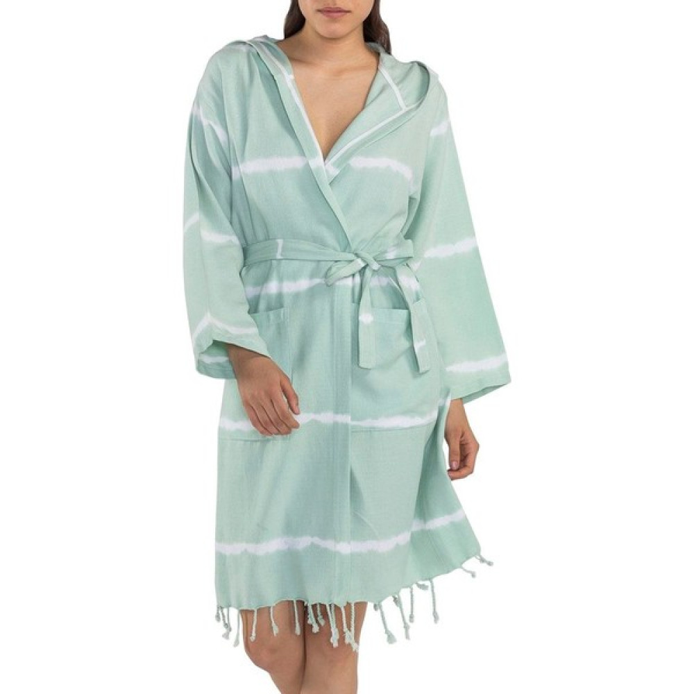 Lalay Batik Kapüşonlu Bornoz Mint Yeşili - S Bornoz Fiyatı