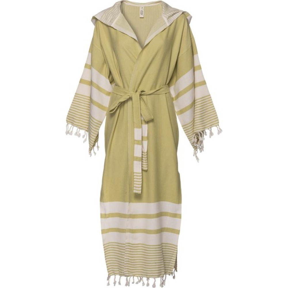 Lalay Tabiat Kimono Kapüşonlu Bornoz Yeşil - L - XL Bornoz Fiyatı
