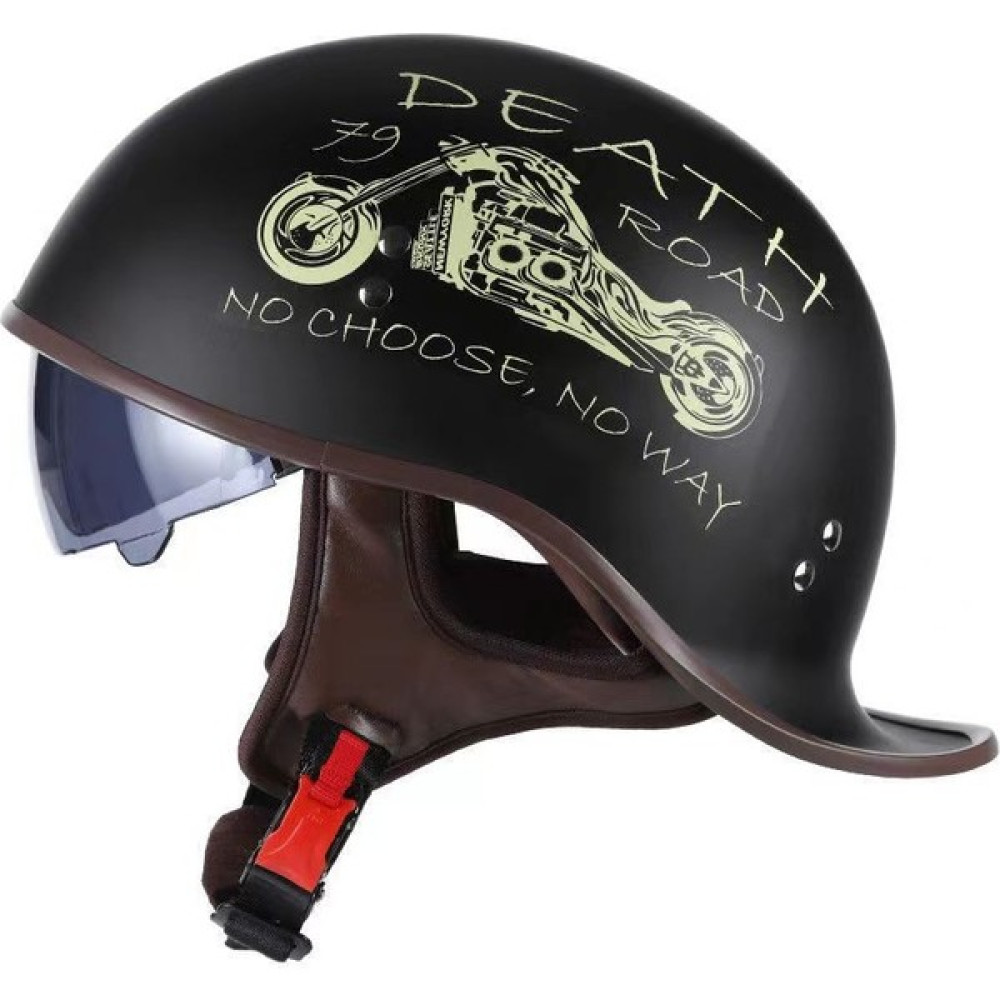 Lale Oda Retro Motosiklet Kaskı 3c Sertifikalı Motosiklet Yarım Kask (Yurt Dışından) - Siyah - 61 - 62 cm Motorsiklet Kaskları Fiyatı