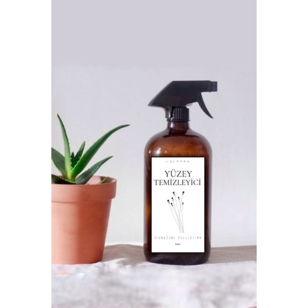 Lalezen Çiçekli Yüzey Temizleyici Etiketli Amber 500 ml Cam Şişe Sabunluk Fiyatı
