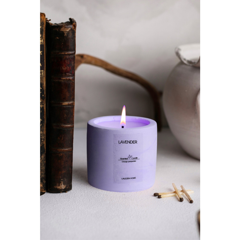 LALEZEN HOME LAVENDER BETON MUM Dekoratif Mum Fiyatı