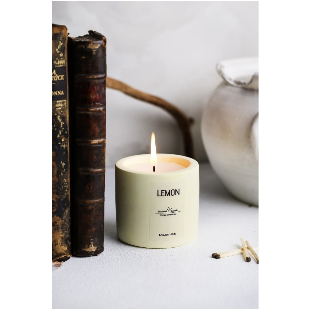 LALEZEN HOME Lemon Beton Mum Dekoratif Mum Fiyatı