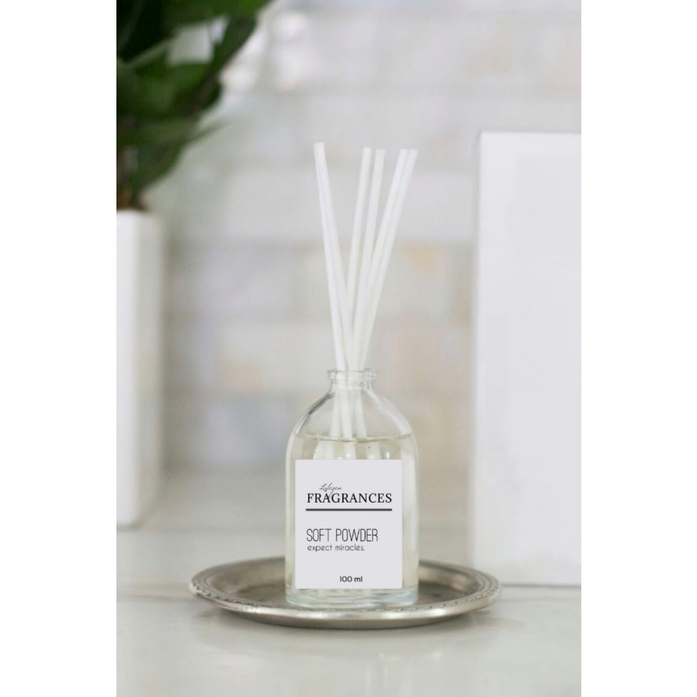 LALEZEN HOME Pudra Kokusu Şeffaf Şişe Beyaz Bambu Çubuklu 100 Ml Oda Kokusu Fiyatı